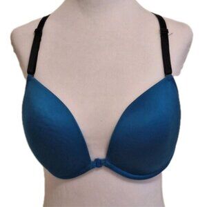 LA SENZA RACERBACK FRONT CLOSURE BRA SIZE 38D BLUE/BLACK